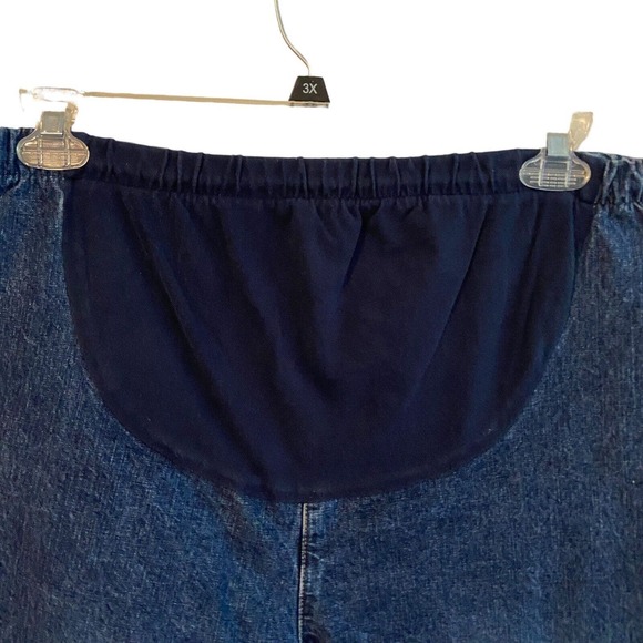 Motherhood Maternity Women Straight Jeans Pockets Med Wash Blue Belly Band Large - Picture 3 of 7